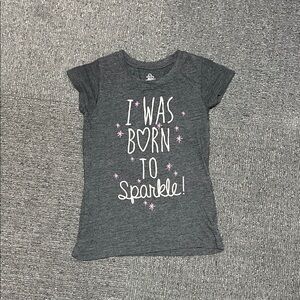 Girls' Gray 'I Was Born to Sparkle' Graphic Tee